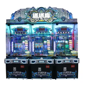 Venda imperdível máquina de jogo de arcade comercial inteligente para 3 jogadores, empurrador de moedas grande, máquina de resgate de loteria