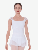 Justaucorps de ballet violet clair sans manches en dentelle, jupe en mousseline de soie, costumes de danse et d'entraînement