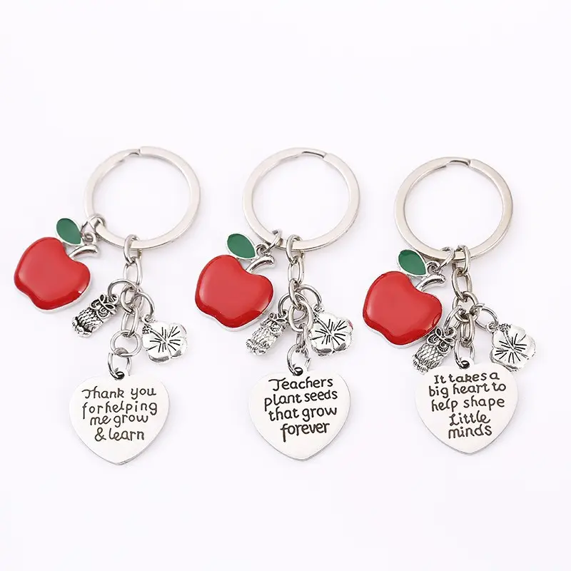 Customizable Teachers'Day Thank you Gift Carving pendant Metal stainless steel key chain