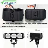 Nouvelle Lampe de Grille LED à 3 Lentilles 10-18V, Blanc Naturel, en Aluminium, pour Extérieur, Projecteur, Feu de Travail, Étanche IP67