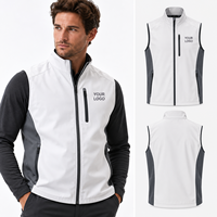 Gilet de golf homme color block softshell zippé sans manches avec poche poitrine, logo personnalisé, vêtements de golf, fabricant