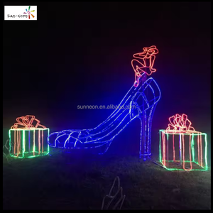 Outdoor holiday decor Light Christmas Festival high-heeled shoes high <b>heels</b> motif light for festival - Product Image 1