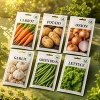 Sachets d'emballage de graines personnalisés, recyclables, refermables, à trois soudures latérales, pour plantes agricoles, fleurs, fruits, légumes et graines de jardin