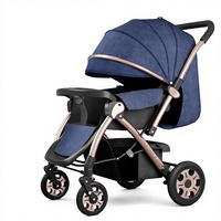 Poussette Bébé Haute Qualité Multi-fonctions Pliable, Adaptée pour Assis et Allongé, pour Bébés et Enfants de 0 à 3 Ans, Portable