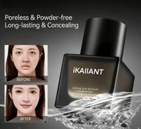 IKAIIANT Crème Aérienne Mousse Fond de Teint Liquide Magnum Mat Anti-Sécheresse Huile Base Maquillage Éclat Beauté