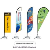 Drapeau de plage en polyester personnalisé double face pour le commerce extérieur transfrontalier, avec mât télescopique en alliage d'aluminium, vente en gros pour événements et entreprises