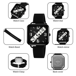 Montre à quartz pour femme, cadran minimaliste avec diamants, bracelet en silicone, montre-bracelet étanche 30M, montre élégante pour robe - Product Image 2