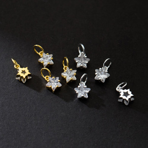 Delicate S925 Sterling Silver Brilhante Zirconia Mini Estrela Pingente Encantos Para Colar Pulseira Brincos Permanent Jewelry Making - Product Image 5