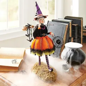 ハロウィーンの新しい魔女人形樹脂装飾品オフィス寝室デスクトップ魅力的な人形装飾装飾品