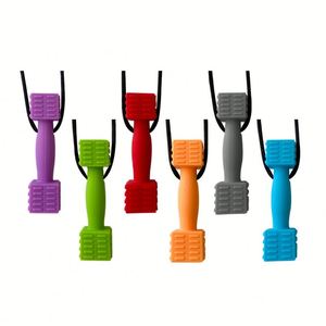 Wholesale Customized Silicone Chew Necklaces for Sensory Kids Adults Soft Toy <b>Dumbbell</b> Shape Autism Support Ages 0-4 Years - Product Image 3