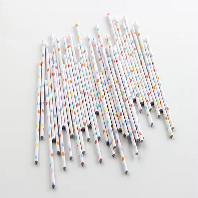 Direct Sale Eco-Friendly Degradable Printing Milk Lollypop Candy Paper Sticks