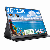 Moniteur portable AHXJKA 16 pouces, écran unique 2560x1600 144Hz, écran de jeu pour console PS5 Switch Win Mac