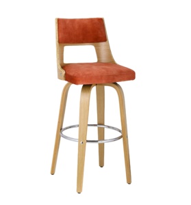 Hiện đại Walnut ván ép điều hành xoay ghế có thể điều chỉnh nhà bếp thanh phân với PU da/vải Thanh ghế - Product Image 5