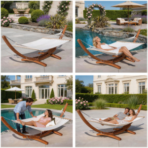 Support de hamac en bois de luxe Navyice, en mélèze russe, capacité 200 kg, grand format 420 cm, vente en gros en conteneur 40HQ FCL - Product Image 3