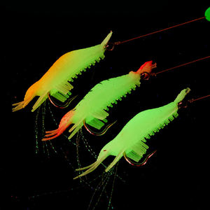 صناعي مضيء من البلاستيك الناعم سيليكون الروبيان محاكاة الصيد الروبيان إغراء لينة مع خطافات متذبذب دوار تلاعب Sabiki - Product Image 2
