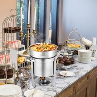 Réchaud à soupe commercial en acier inoxydable à double paroi isolé, de qualité alimentaire, pour buffet, restauration, hôtel
