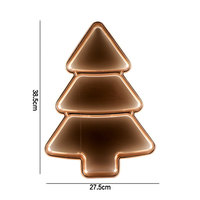Assiette de service jetable en plastique écologique en forme de sapin de Noël, décor de table festif pour les fêtes