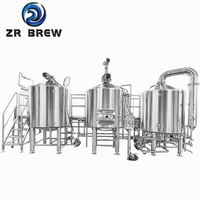 Système de brasserie de bière entièrement automatisé commercial de 1000 L, 3 unités, ligne de production complète de machines à fabriquer de la bière