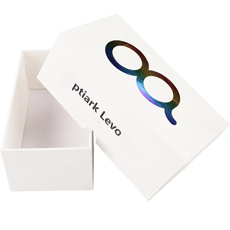 Logo personnalisé blanc vide couvercle et base coffrets cadeaux emballage en papier 2 pièces boîte rigide