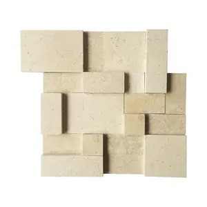 Bán sỉ 3d cube gạch mosaic-3d cube phong cách nền màu be trang trí khảm gạch cho tường