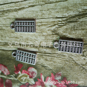Colgante de ábaco de plata tibetana de 19 mm, dije temático para accesorios de fabricación de joyas DIY, venta al por mayor - Product Image 2