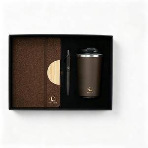Custom Logo 3 Piece Sustainable Business Gift Set Cork Notebook Travel Mug <b>Pen</b> Executive Corporate Giveaway Collection - Product Image 1