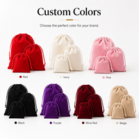 Pochette en velours avec cordon de serrage, logo personnalisé, sac à bijoux de luxe, emballage cadeau pour tarot, cristal, OEM
