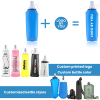Bouteille souple WRELS personnalisée pour la course à pied, accessoires de course, bouteille d'eau pliable, sans BPA, qualité alimentaire, bouteille d'eau hydrogénée