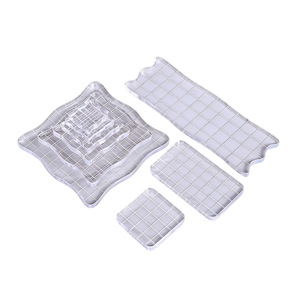 Manche de tampon en acrylique avec grille de positionnement, personnalisable, accessoires d'outils d'artisanat - Product Image 5