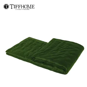 Tiff Home Wholesale Best Seller 240*70cm Blackish Green Cotton Throw Blanket For All Seasons