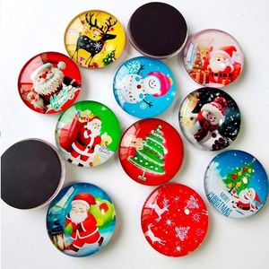 Imanes Redondos de Vidrio para Refrigerador con Diseño de Santa Claus, Regalos Promocionales Navideños - Product Image 2