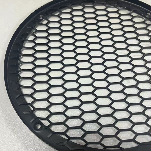 Custom Perforated Metal Mesh Speaker Cover for Stereo Cabinet