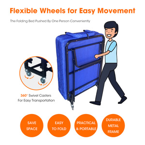 Fuerte capacidad de carga portátil cama plegable apartamento Hospital Moderno metal plegable asequible cama plegable para adultos - Product Image 4