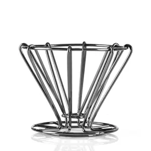 CAFEMASY Coffee Tools Metal Wire Mesh Coffee Filter Funnel Shape V60 Pour Over Coffee Dripper