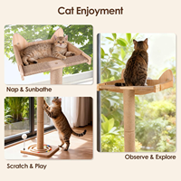 Perchoir de fenêtre pour chat avec griffoirs en sisal hauts, hamac pour chat réglable avec 3 ventouses robustes