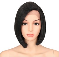 Perruque synthétique courte et lisse, avec Baby Hair, noire, Blonde, naturelle, élégante, meilleure vente, résistante à la chaleur, coupe Pixie