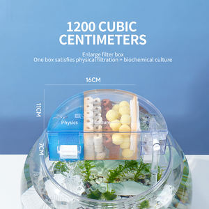 3 in1フィルターとミニ水槽ライト付きアクリルプラスチック水族館ラウンドベタ工場卸売 - Product Image 6