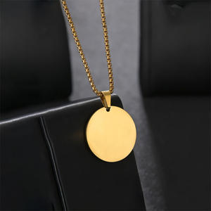 <span class=keywords><strong>Pendentif</strong></span> Rond Lisse en Acier Inoxydable Personnalisé DIY Gravé au Laser Lettre <span class=keywords><strong>Photo</strong></span> Collier Titane Acier Etiquettes Collier - Product Image 6