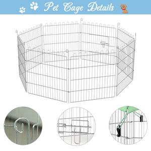 Corralito de alambre de metal para mascotas para conejos, cachorros, gatos, perros, valla plegable para perros al aire libre con cubierta superior - Product Image 2