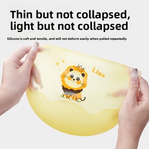 Babero de Silicona Ultrafino con Diseño de Dibujos Animados para Bebés, Suave, Ligero e Impermeable, Toalla para la Saliva para Niños al Comer - Product Image 4
