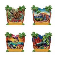 Aimant de réfrigérateur personnalisé en résine imprimé en 3D avec forme sur mesure, design moderne, vente en gros, souvenir d'ancre de bateau pirate