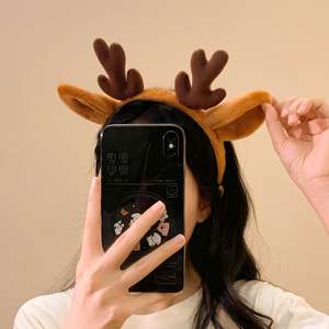 كارتون لطيف خمر أفخم قرن الوعل لكل الجنس عقال مقاس واحد يناسب الجميع غسل الوجه دبوس الشعر التقاط الصور جديد الخريف الشتاء - Product Image 4