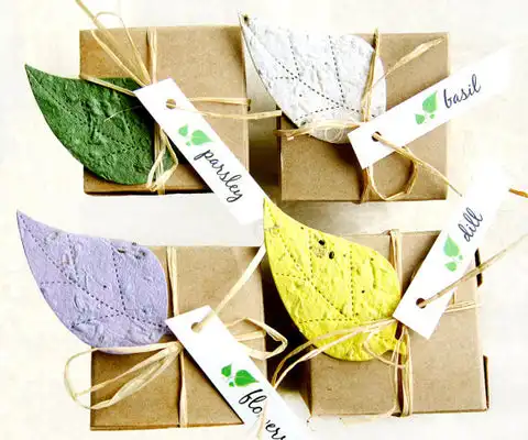 Promotion HERB Starting Kit Blätter Geschenk karte Pflanz bare Papier pakete und Topf Basilikum und mehr Pflanz gefäße für Zimmer pflanzen