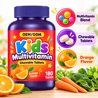 Comprimés à croquer multivitaminés pour enfants OEM ODM, saveur orange, supplément nutritionnel quotidien, marque privée, vente en gros, usine