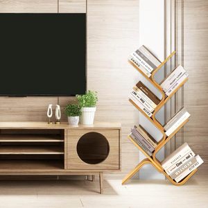 Bamboe Boekenplank <span class=keywords><strong>Multi</strong></span>-Functioneel Rack Met Grote Capaciteit Verstelbaar Eenvoudig Te Monteren Vrijstaande Moderne Eenvoudige Huismeubels - Product Image 1