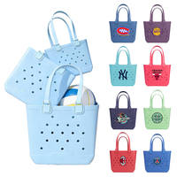 Sac de plage en EVA personnalisé avec logo imprimé, grande capacité, haute qualité, souple, durable, imperméable, couleur unie, sac de shopping en EVA