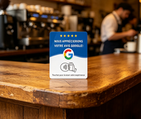 Carte de visite NFC215 personnalisée en PVC avec code QR, étanche, support pour avis Google, commentaire sur les réseaux sociaux, affichage de menu NFC, carte autocollante