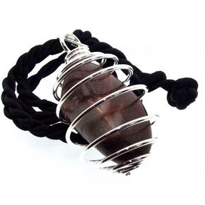 Colgante de piedra de alta calidad, colgante envuelto en alambre de jaspe de río Narmada, cristal curativo, collar de piedras preciosas caído, mayorista - Product Image 6