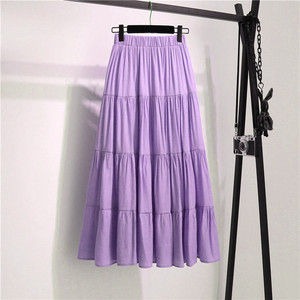 Women Cotton Linen Summer <strong>Skirt</strong> Solid <strong>Patchwork</strong> Lined Lady Casual A-line <strong>Skirt</strong> - Product Image 6