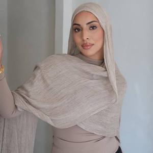 Nouveauté 2026 Voile Musulman Discret en Rayonne, Texture Élevée, Couleurs Anciennes, Mélange de Coton Respirant et Froissé - Product Image 3